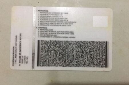 Buy Philippines Driving Licence back